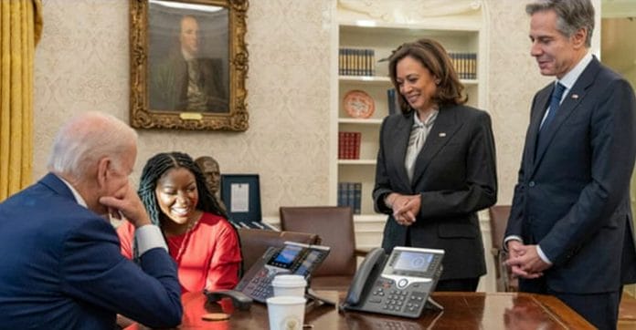 Pres. Biden, VP Kamala Harris and Secretary of State, Antony Blinken in photo
