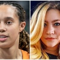 Juxtaposed photos of Brittney Griner and Audrey Lorber